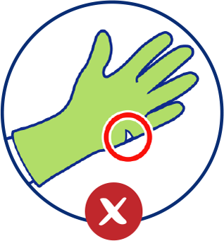 Ne pas utilisez de gants abimés